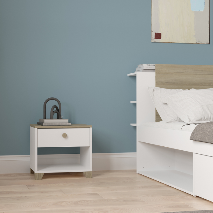 Calicosy - IZZY Nachtkastje 1 lade - H39,7 cm - Wit