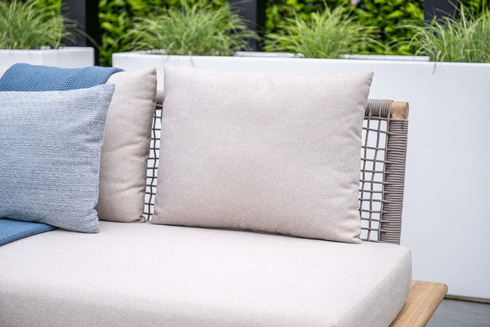 Lunar tweezitsbank - acaciahout met white wash - taupe - grey sand