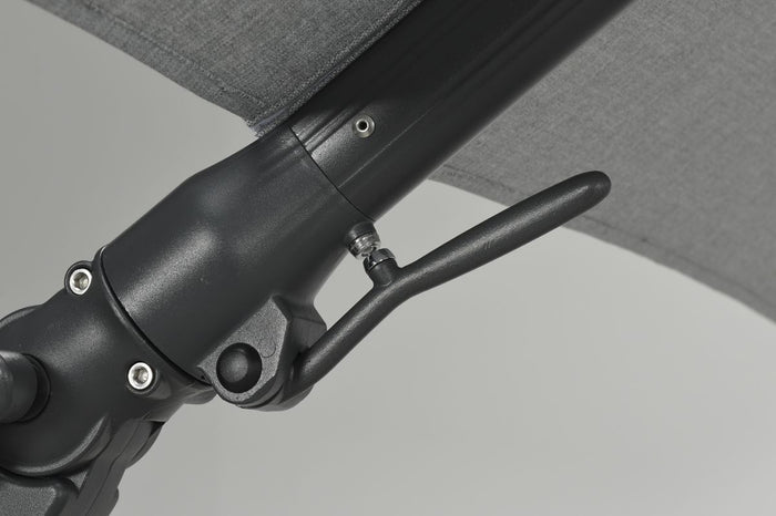 Hawaii Big Pole II parasol - 350x350 cm - carbon black - royal grijs