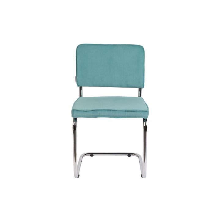 Zuiver Ridge Rib Eetkamerstoelen Blauw - Set van 2