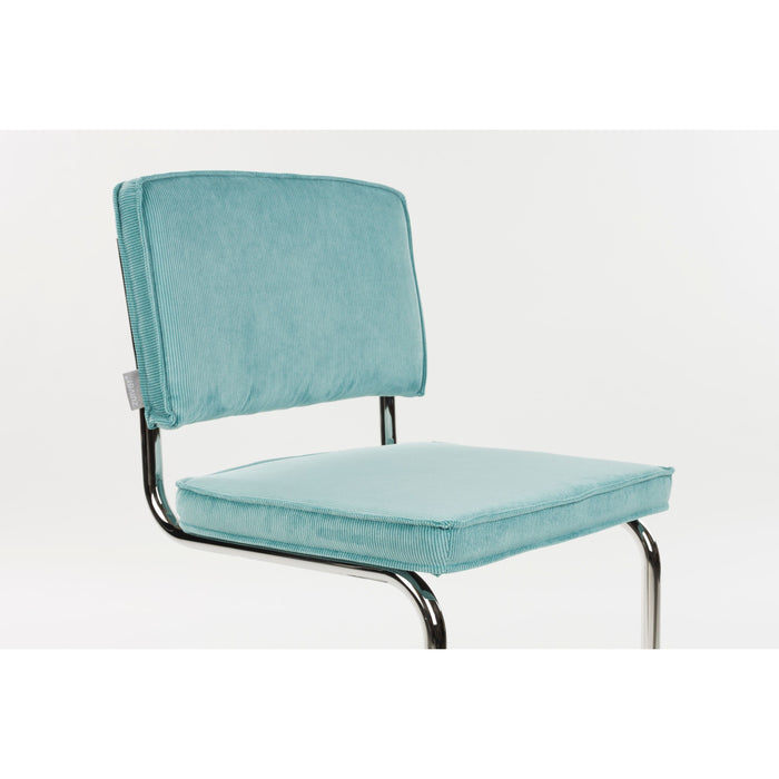 Zuiver Ridge Rib Eetkamerstoelen Blauw - Set van 2