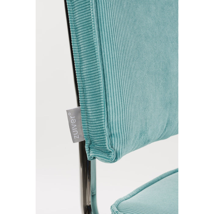 Zuiver Ridge Rib Eetkamerstoelen Blauw - Set van 2