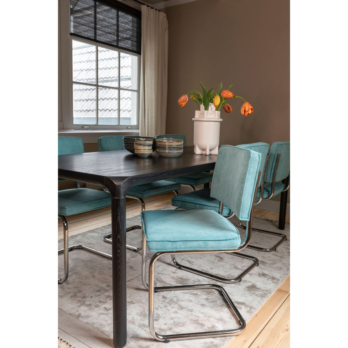 Zuiver Ridge Rib Eetkamerstoelen Blauw - Set van 2