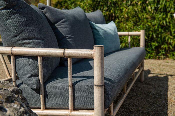 Lombok loungeset - 4-delig - aluminium - bamboo-look - mystic grey