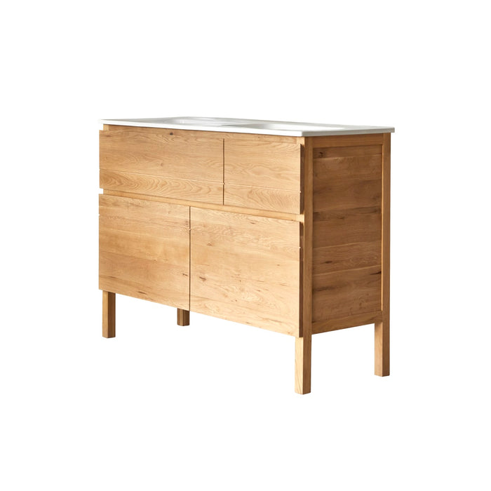 Tikamoon - Massief eikenhouten en keramisch badkamermeubel 120 cm