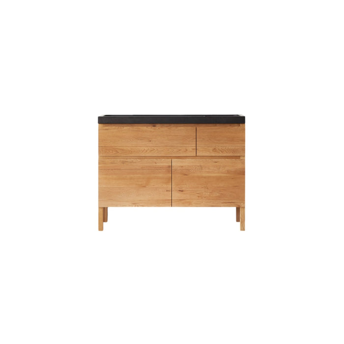 Tikamoon - Massief eikenhouten en lavastenen badkamermeubel 120 cm