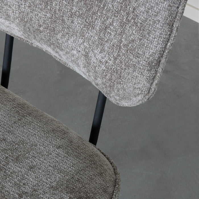 LABEL51 - Eetkamerstoel Liva - Stone Elite - Zwart Metaal