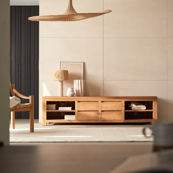 Tikamoon - Patio - Tv-meubel van massief teakhout 200 cm