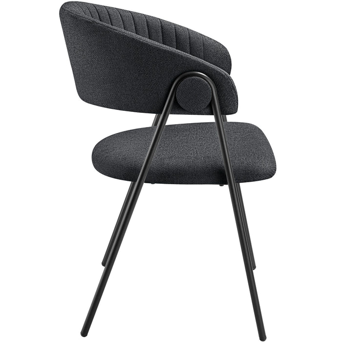 tectake® Eetkamerstoel Bedano, gestoffeerd, geweven stof, 150 kg