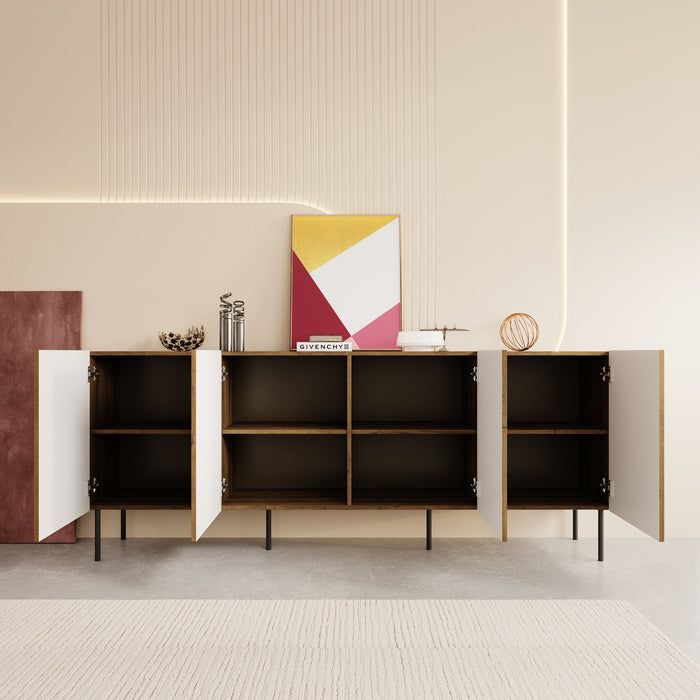 Meubella - Dressoir Tartagal - Donkerbruin eiken - 200 cm