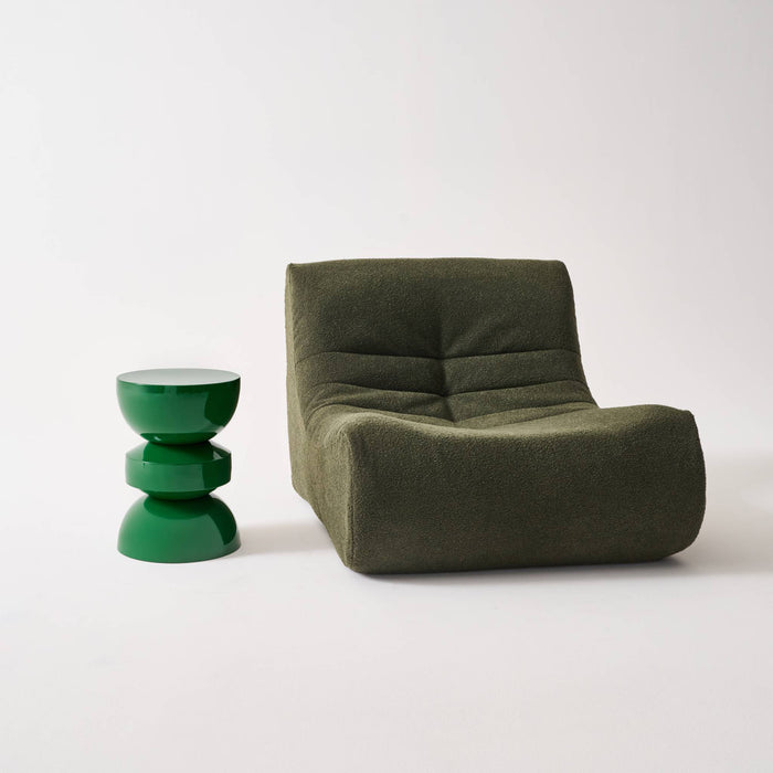 sweeek - Bijzettafel, nachtkastje metaal glanzend effect