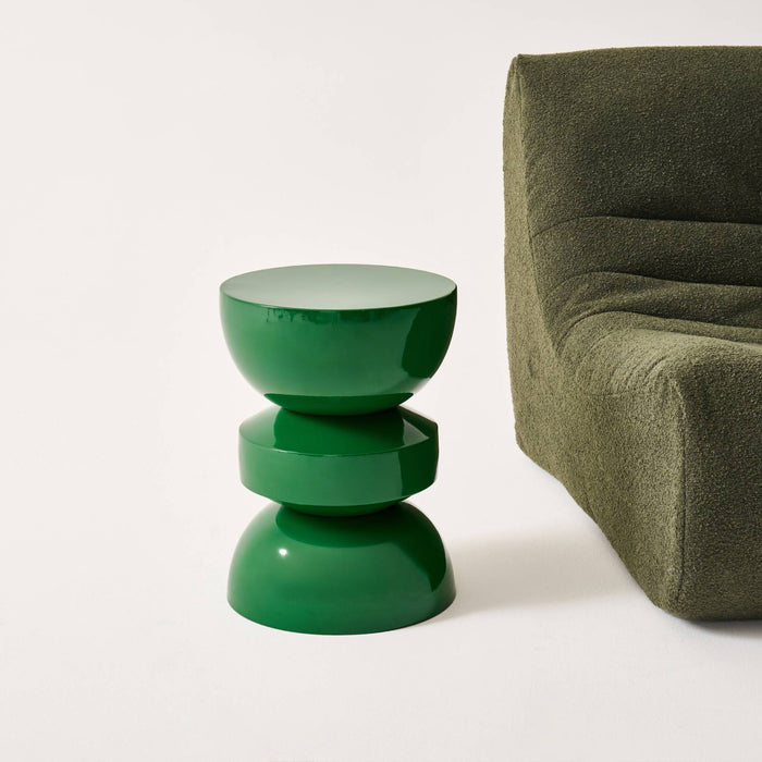 sweeek - Bijzettafel, nachtkastje metaal glanzend effect