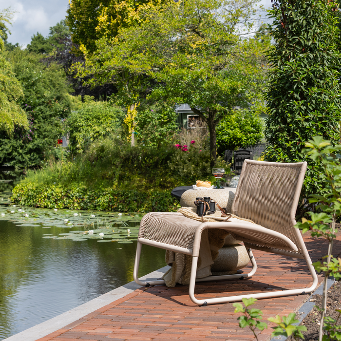 WOOOD West Tuin Loungestoel - Kunststof - Zand - 67x78x70