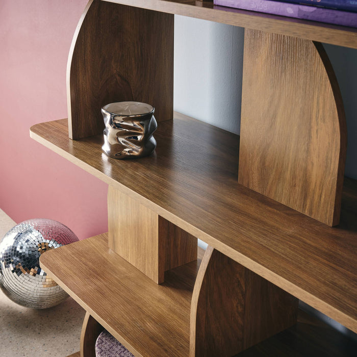 sweeek - Boekenkast open vakken houteffect 5 niveaus