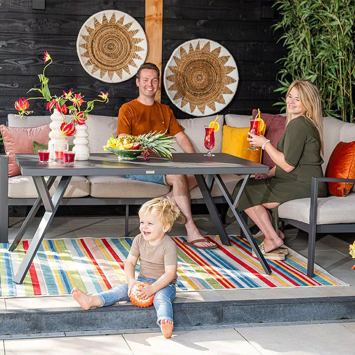 Sergio lounge-diningset - 3-delig - rechts -carbon black-desert sand