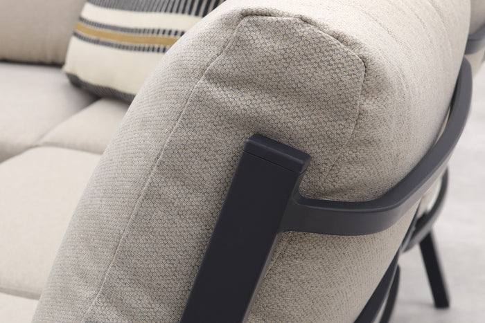 Sergio lounge-diningset - 3-delig - rechts -carbon black-desert sand