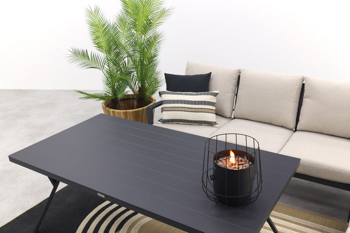Sergio lounge-diningset - 3-delig - rechts -carbon black-desert sand
