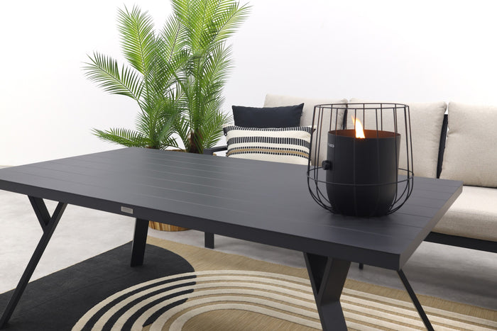 Sergio lounge-diningset - 3-delig - rechts -carbon black-desert sand
