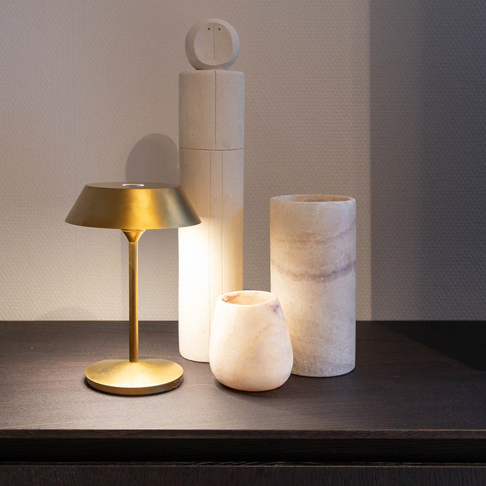 Atmooz Balto Tafellamp - Ø15 x H21,5 cm - Goud - Oplaadbaar