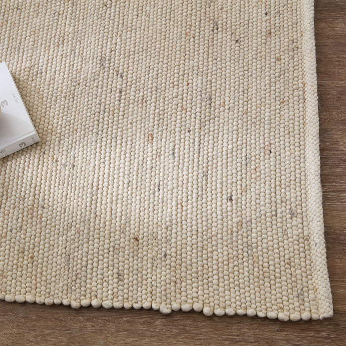 Theko Handgeweven wollen tapijt Alpen 70x140 cm - Natuurlijk