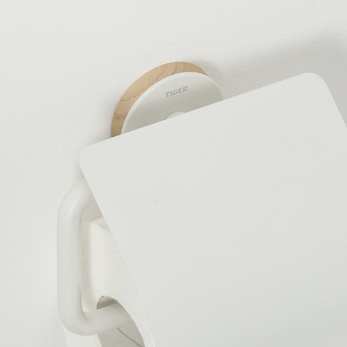 Tiger Urban Toiletrolhouder met Klep - Wit