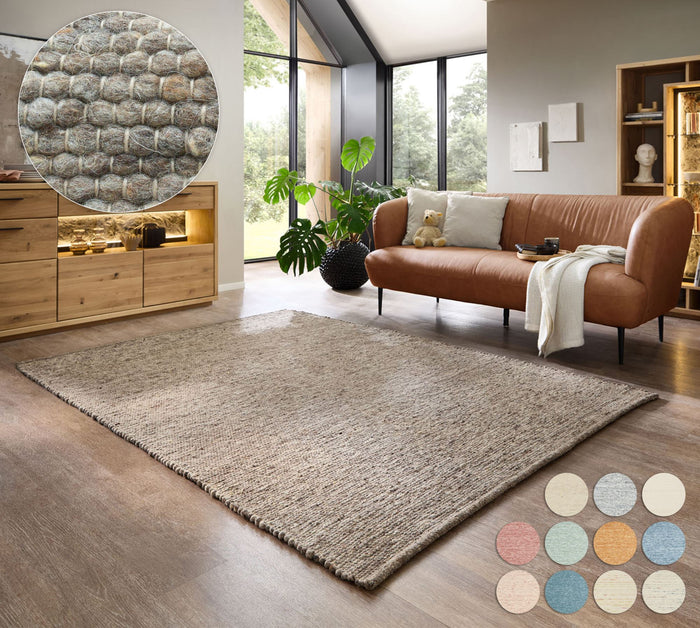 Theko Handgeweven wollen tapijt Alpen 170x240 cm - Bruin