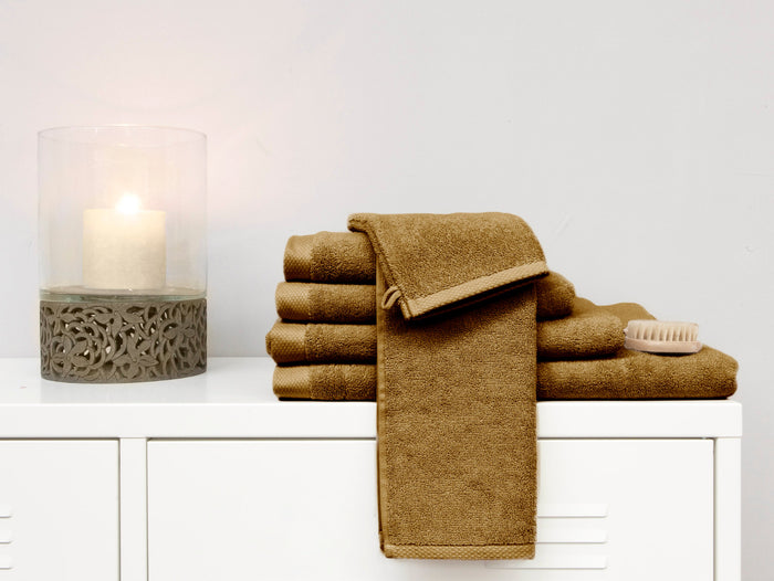 Heckett Lane Premium Handdoek 50x100cm Set van 2 - cognac brown