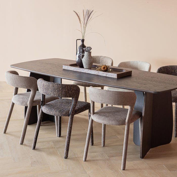 by fonQ Oakline Curve Eettafel B 220 cm - Mystic Brown