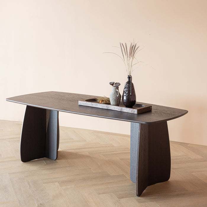 by fonQ Oakline Curve Eettafel B 220 cm - Mystic Brown