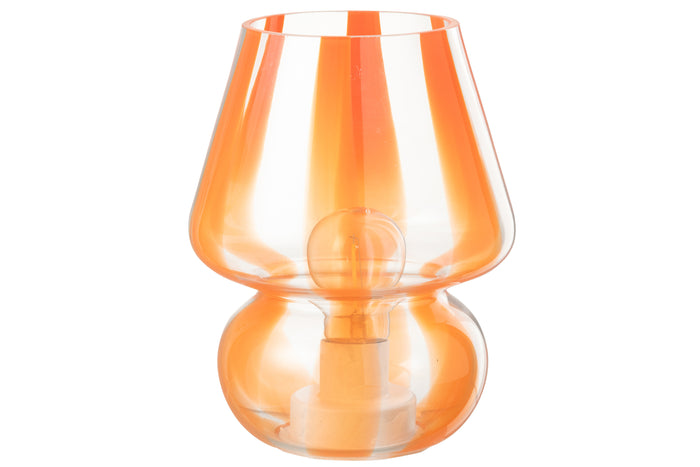 J-Line tafellamp Strepen - glas - transparant|oranje - large