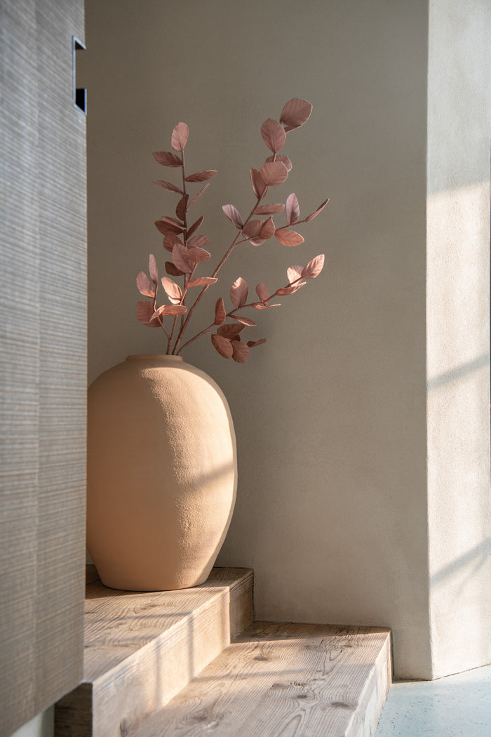 J-Line vaas Cassia Ovaal - keramiek - beige - Ø 39 cm