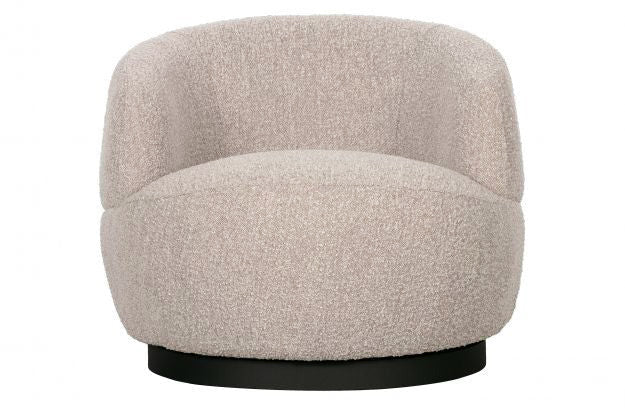 WOOOD Woolly Draaifauteuil - Naturel Bouclé