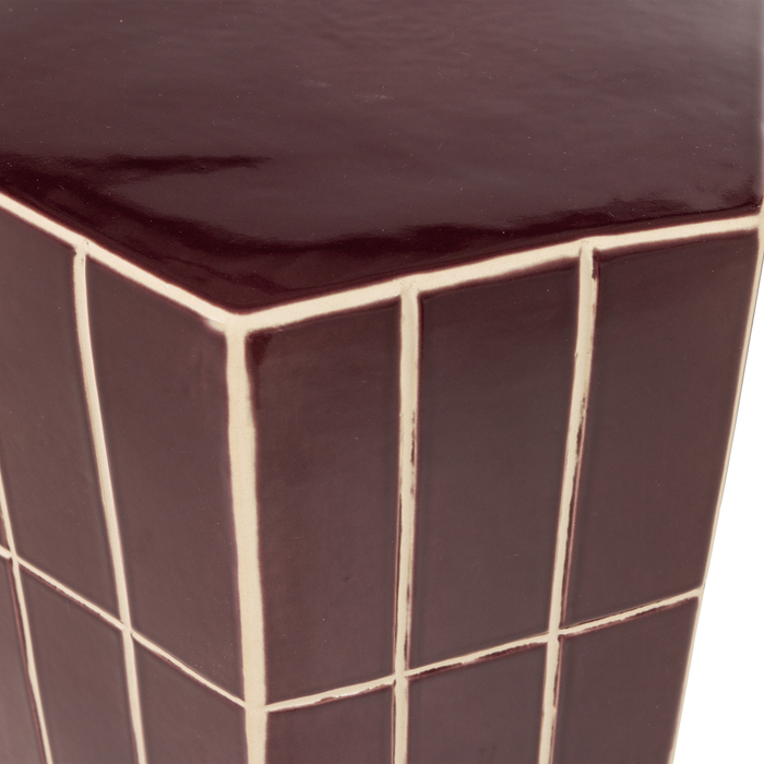 WOOOD Plu Decoratieve Bijzettafel - Keramiek - Paars - 42x30x26