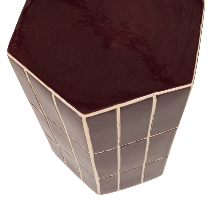 WOOOD Plu Decoratieve Bijzettafel - Keramiek - Paars - 42x30x26