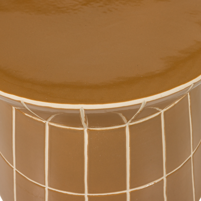 WOOOD Plu Decoratieve Bijzettafel - Keramiek - Honinggeel - 30x38x38