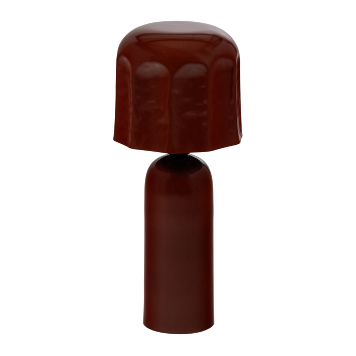 WOOOD Lumira Tafellamp - Metaal - Hoogglans Bruinrood - 39x15x15