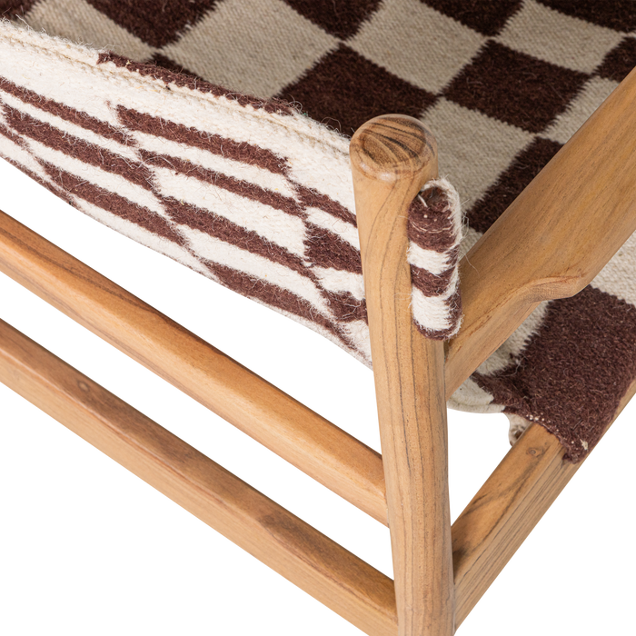 WOOOD Zano Fauteuil Met Houten Frame - Hout - Naturel|Bruin - 76x73x67