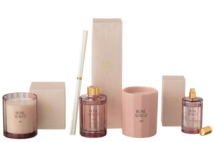 J-Line geurstokjes Roze Waltz - glas - roze