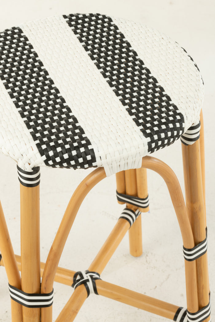 J-Line barkruk Live - rotan|kunststof - naturel|zwart