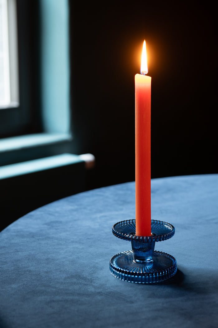 J-Line kaarshouder Nelly - glas - blauw - 3 stuks