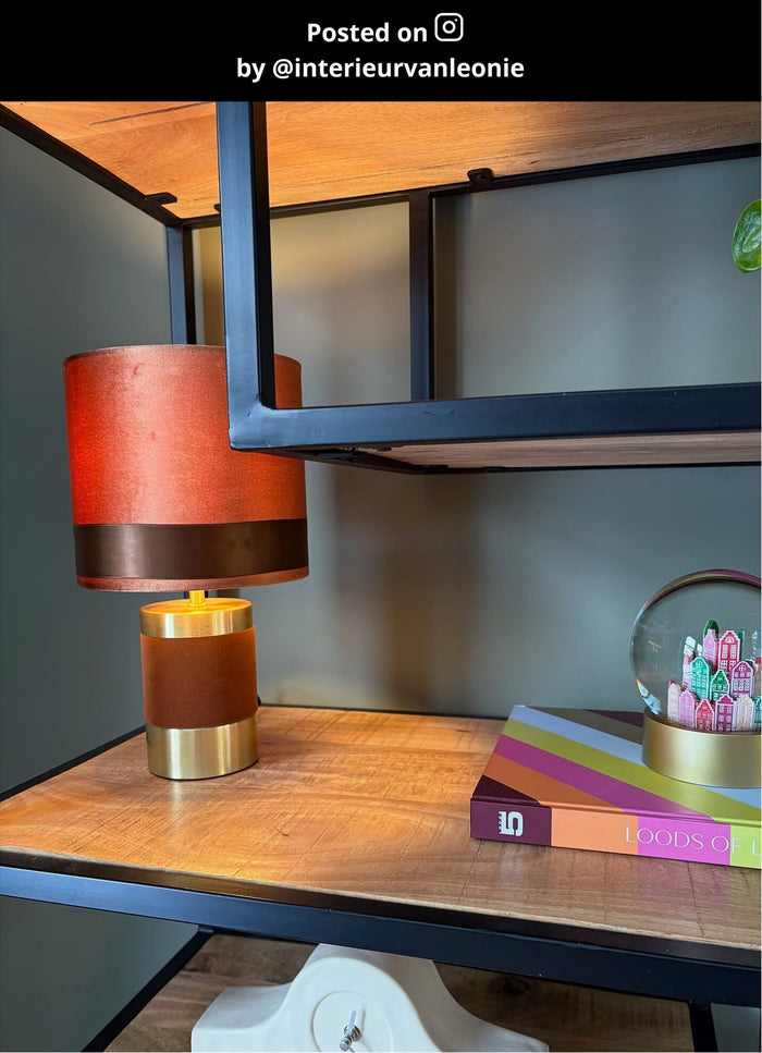 Lucide EXTRAVAGANZA FRIZZLE Tafellamp - Bruin