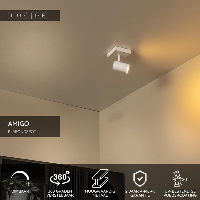 Lucide AMIGO Plafondspot - Wit