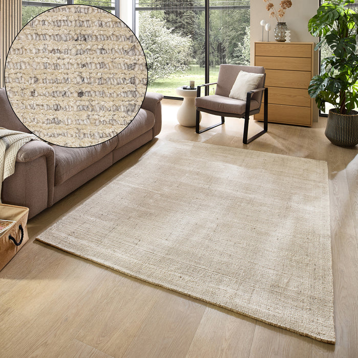 Theko gestreept UNI-tapijt Venus 90x160 cm - Beige