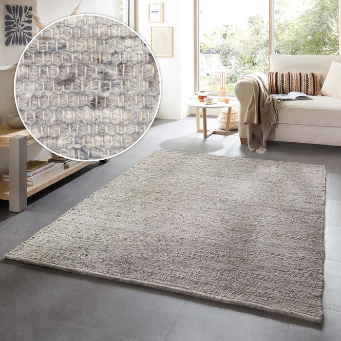 Theko Alm-Glück natuurtapijt 250x350 cm - Grijs