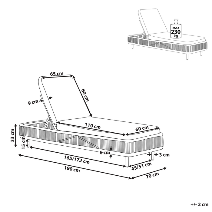 Beliani - OSINI - Ligstoel - Natuurlijk - Rotan