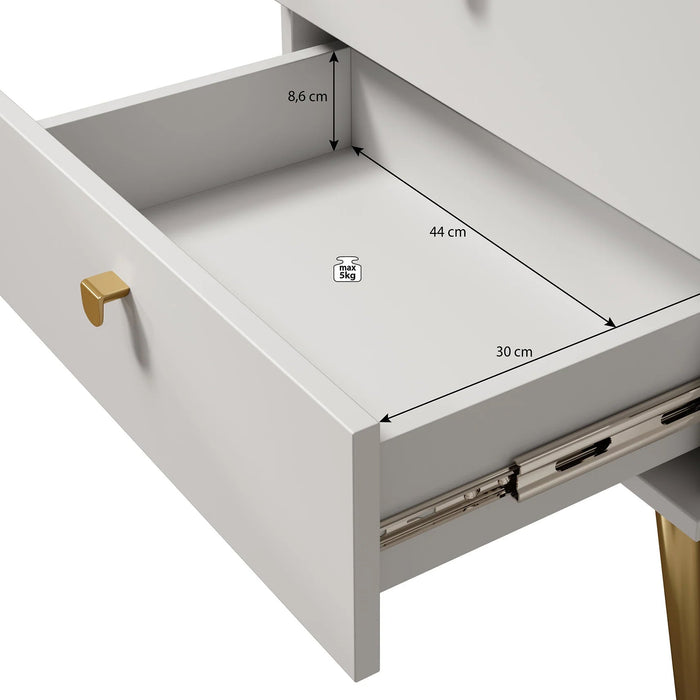 Meubella - Nachtkastje Hidde - Beige - 50 cm