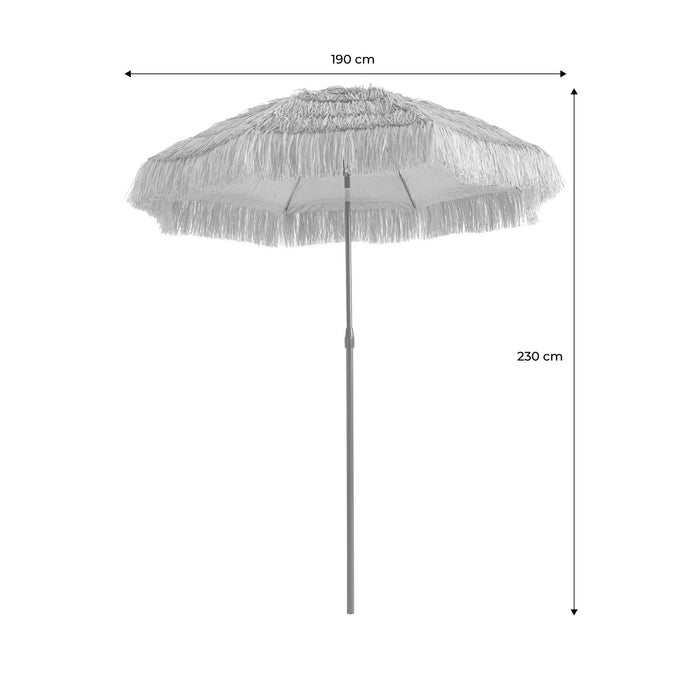 sweeek - Parasol van staal met hout- en strolook