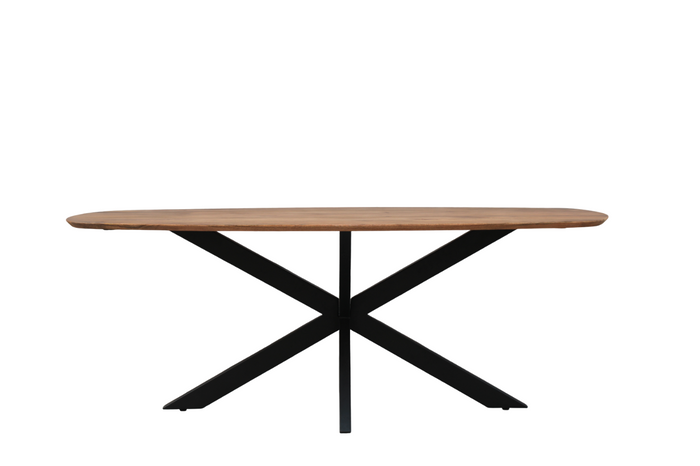 Old Inn - Eetkamertafel Mango Deens ovaal 200x100cm met Spinpoot