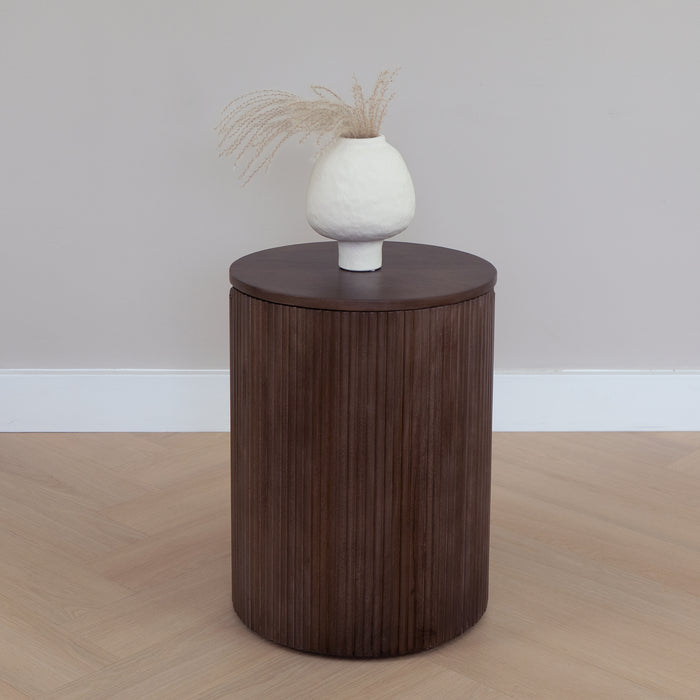 QUVIO Japandi vaas bolvormig keramiek - Gebroken wit - 21 cm