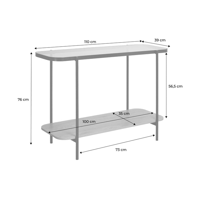 sweeek - Salontafel vintage van zwart metaal met plateau's van glas en